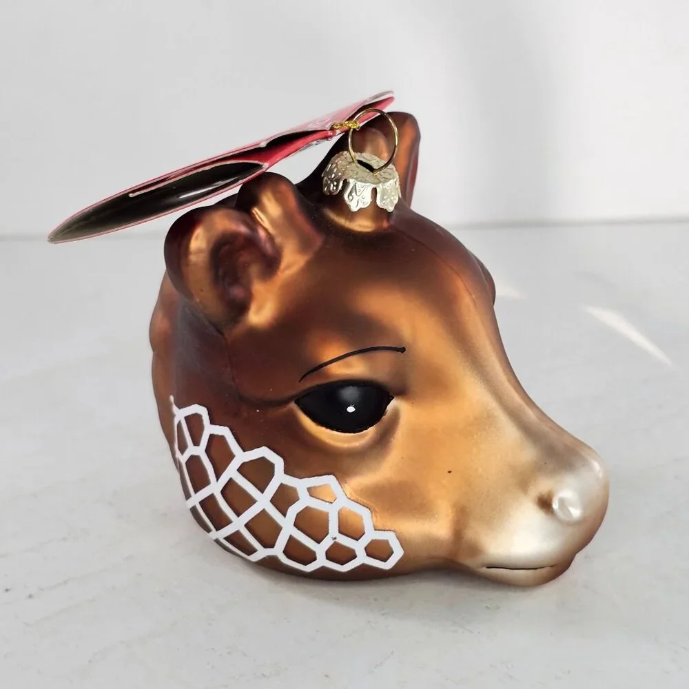 Giraffe Head Glass Christmas Ornament Brown White With Tag Target 2015